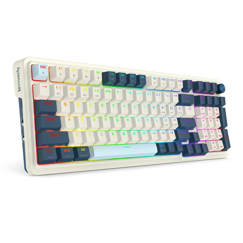 TECLADO REDRAGON EISA PRO K686SP-RGB-PRO-SP BLANCO Y AZUL - 8