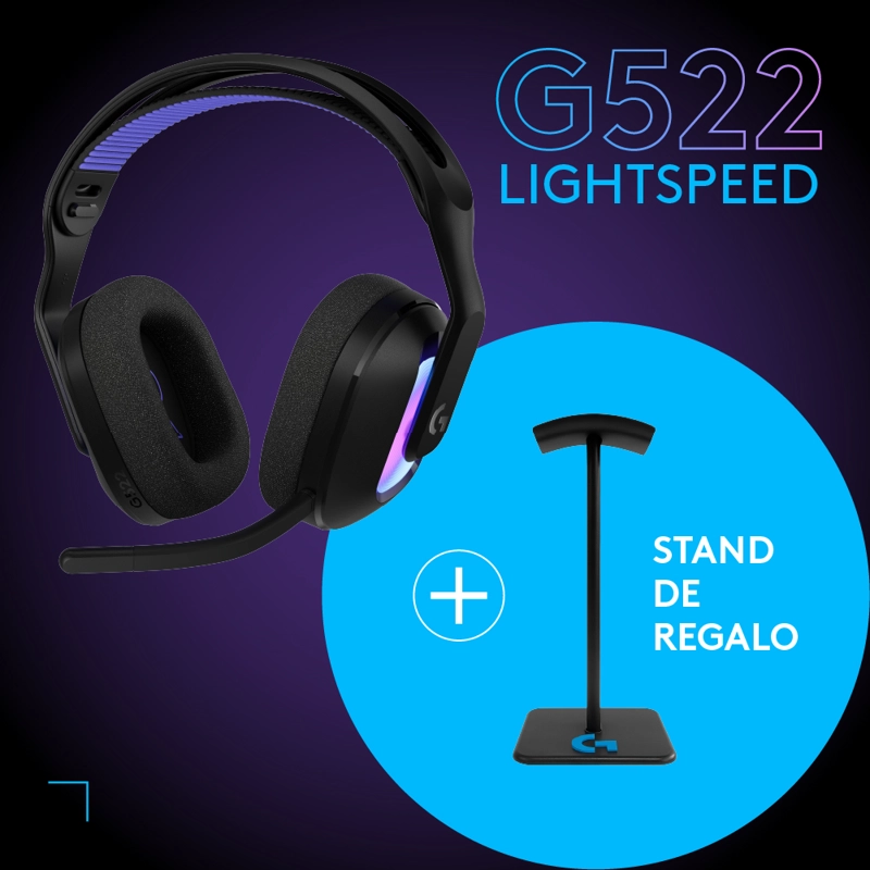 AUDIFONOS GAMER LOGITECH G G522 LIGHTSPEED NEGRO - 2
