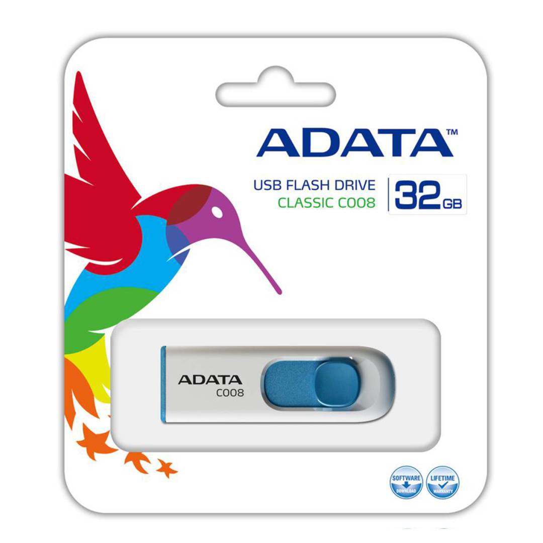 PENDRIVE ADATA C008, 32 GB, BLANCO CELESTE - 4