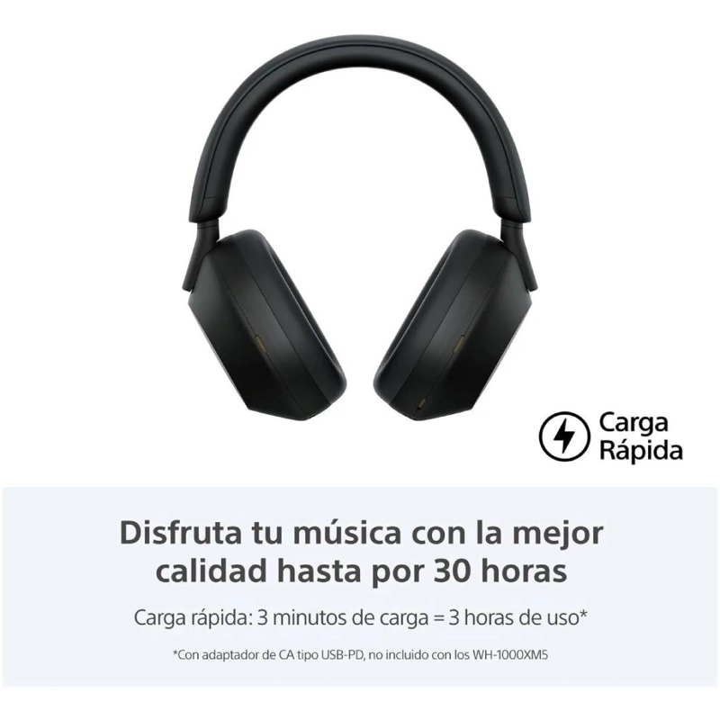 AUDIFONOS INALAMBRICOS SONY WH-1000XM5 NOISE-CANCELING NEGRO - 3