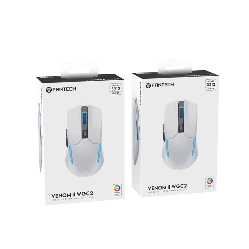 MOUSE GAMER FANTECH VENOM II VIBE WGC2 WHITE WIRELESS - 3