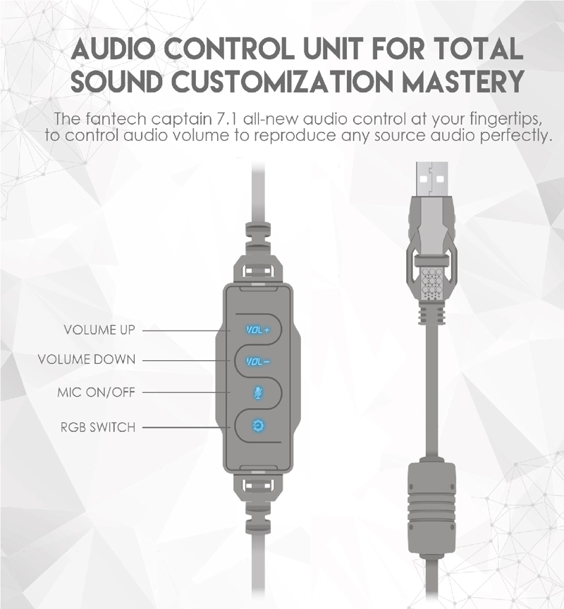 AUDIFONOS GAMER FANTECH CAPTAIN HG11 SPACE EDITION USB - 5