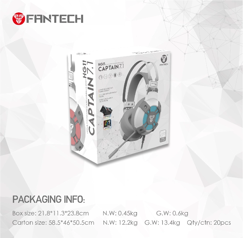 AUDIFONOS GAMER FANTECH CAPTAIN HG11 SPACE EDITION USB - 8