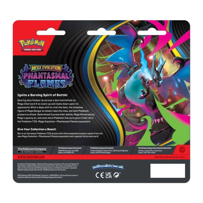 POKEMON MEGA EVOLUTION PHANTASMAL FLAMES 3-PACK BLISTER ESP - 2