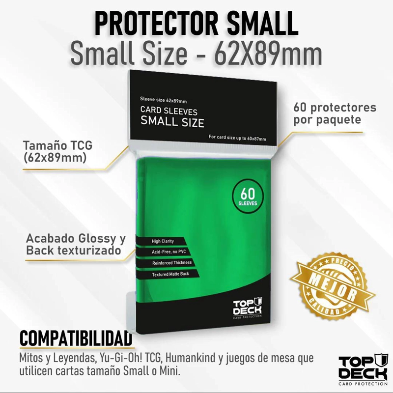 PROTECTORES TOP DECK SMALL VERDE (62X89MM) - 2