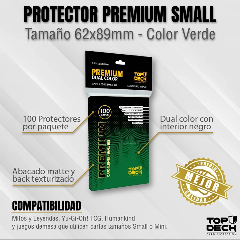 PROTECTORES PREMIUM DUAL COLOR SMALL VERDE (62X89MM) - 2