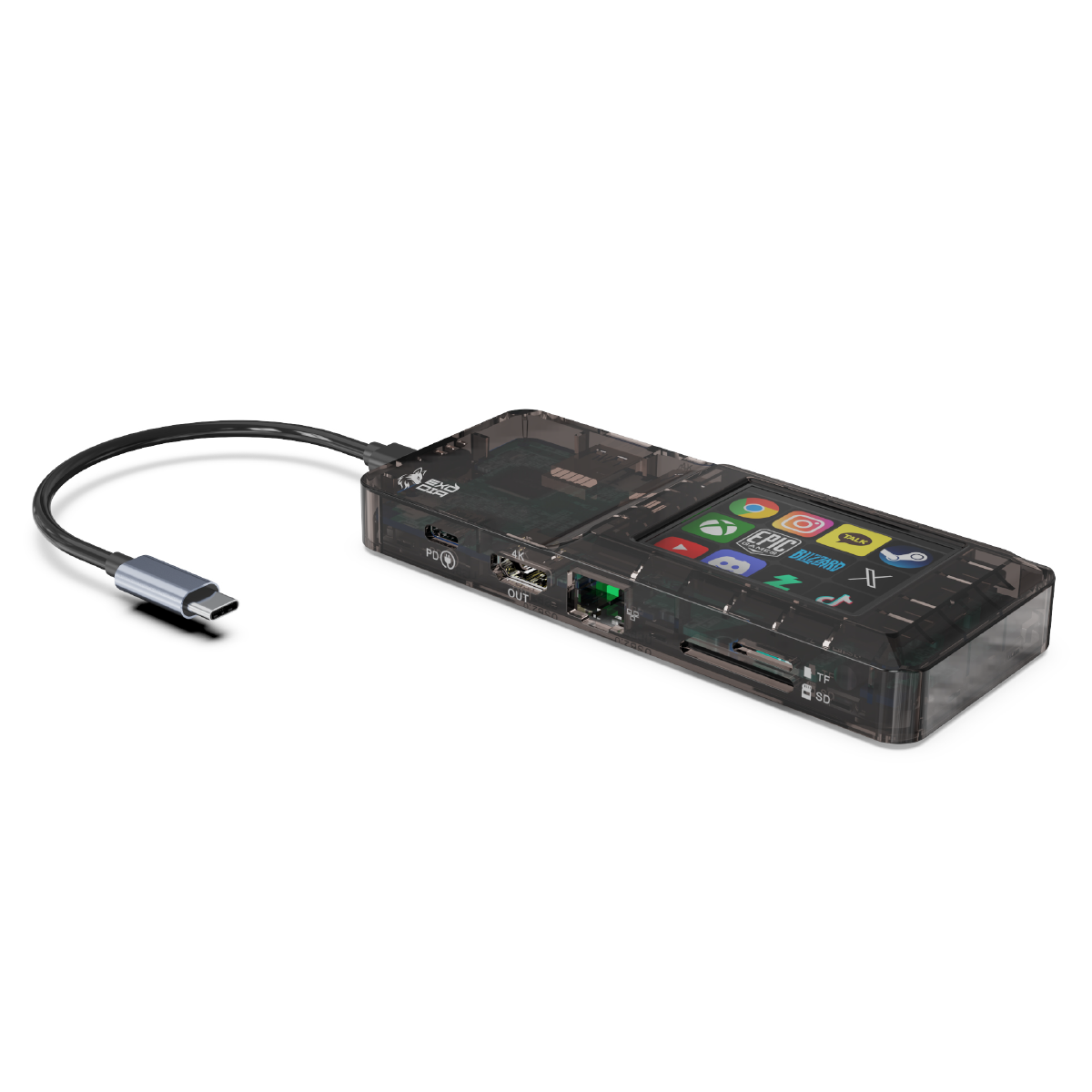 HUB EXODIA AURA H1 CON STREAMDECK TOUCH USB C, 8 EN 1 - 5