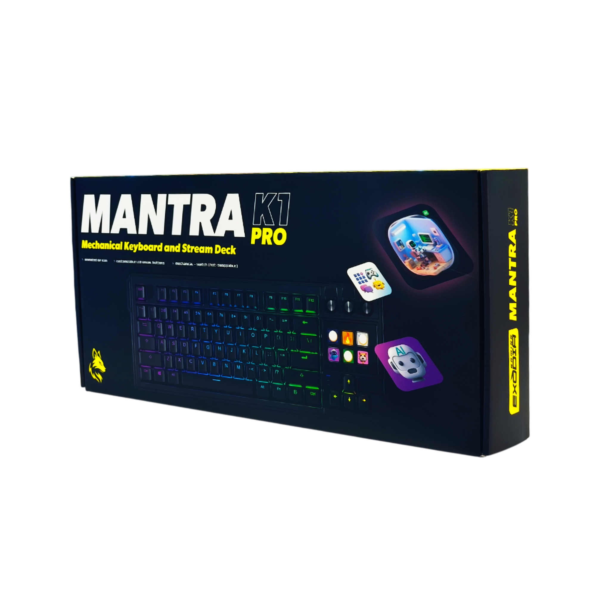 TECLADO EXODIA MANTRA K1 CON STREAMDECK NEGRO SW RED RGB - 4