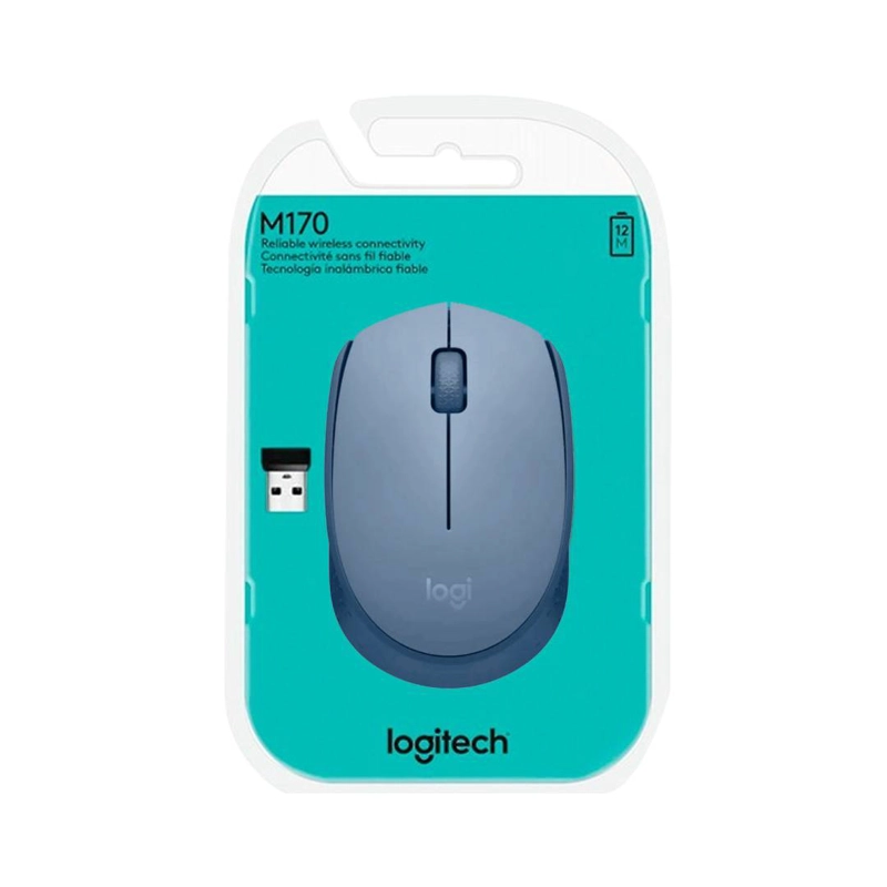 MOUSE INALAMBRICO LOGITECH M170 - BLUE GRAY - 4