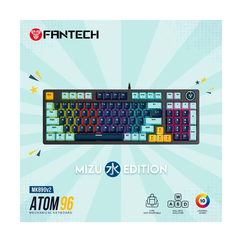 TECLADO FANTECH MK890V2 ATOM96 MIZU NAVY (SWITCH ROSIE) - 4