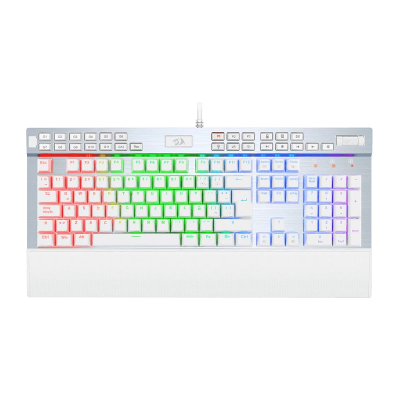 TECLADO REDRAGON YAMA WHITE - SWITCH PURPLE, ESPAÑOL - 1