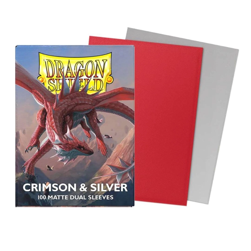 PROTECTOR DRAGON SHIELD STANDARD DUAL MATTE CRIMSON & SILVER - 1