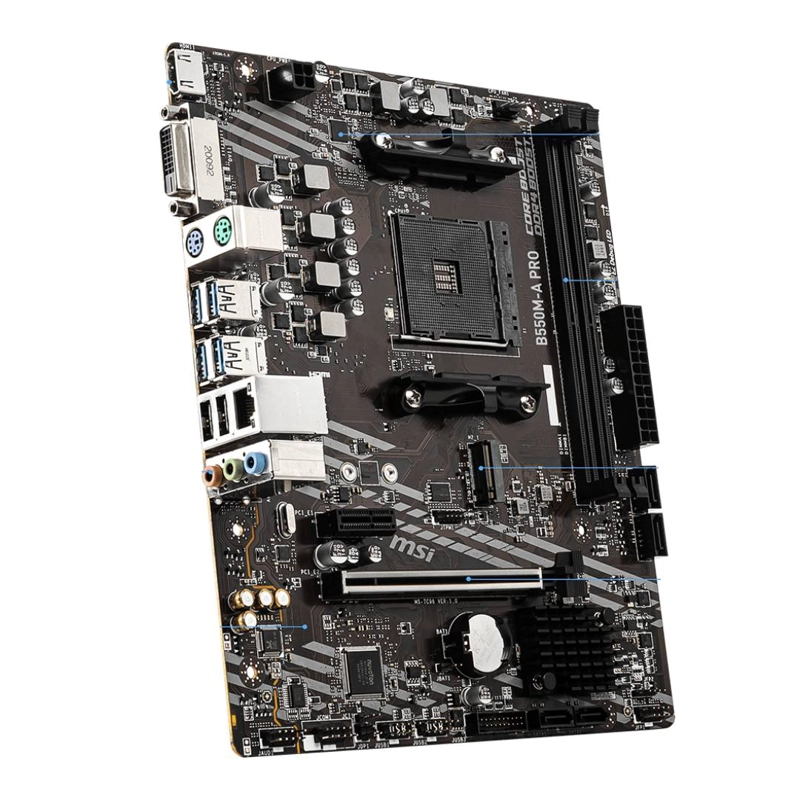 PLACA MADRE MSI B550M-A PRO, MICRO ATX, AM4, DDR4 - 3