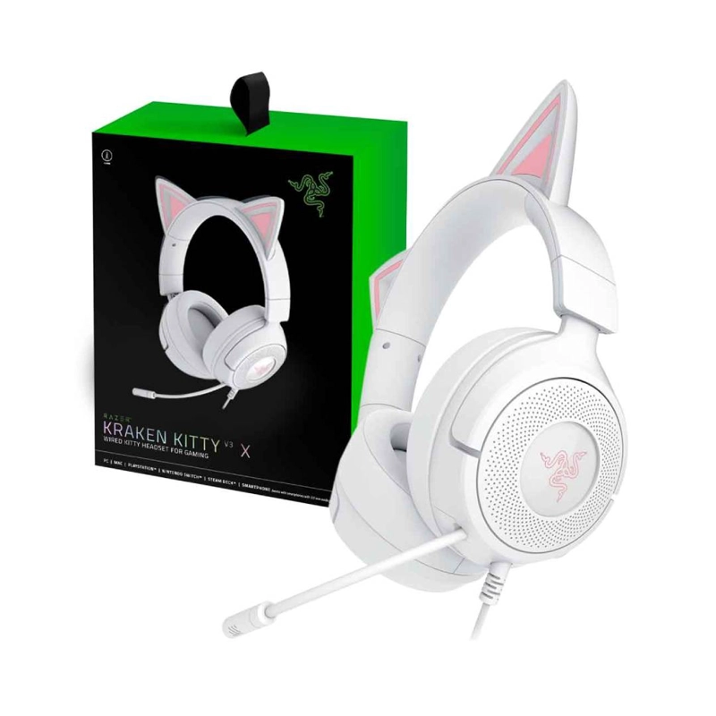 AUDIFONOS GAMER RAZER KRAKEN KITTY V3 X WHITE - 4