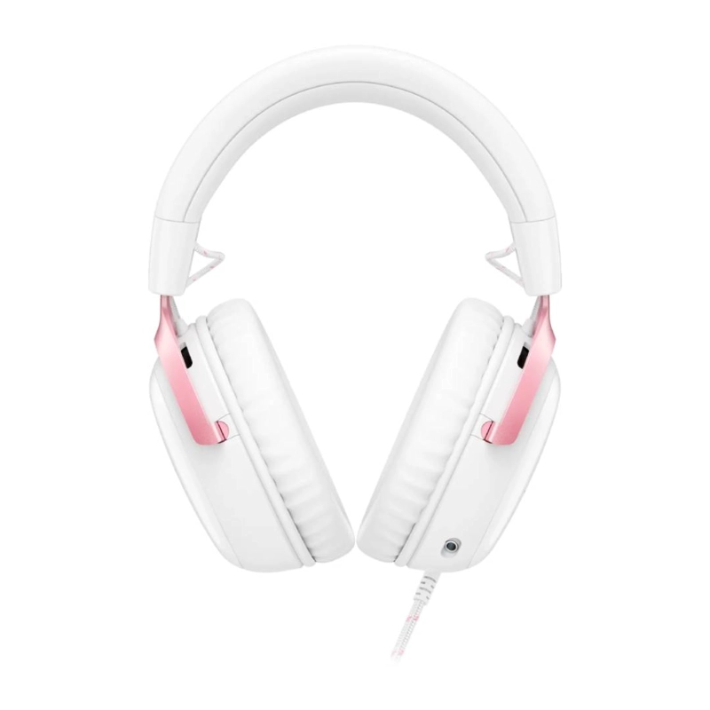 AUDIFONOS GAMER HYPERX CLOUD III CABLEADOS BLANCO/ROSA - 4