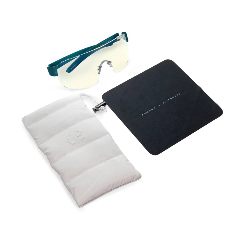 LENTES GUNNAR ALIENWARE BERMUDA TRIANGLE LIQUID TEAL CLEAR - 4