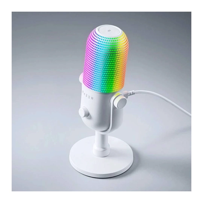 MICROFONO RAZER SEIREN V3 CHROMA MERCURY (WHITE) - 6