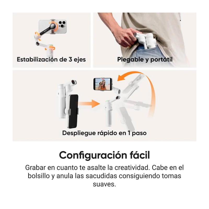 ESTABILIZADOR INSTA360 FLOW 2 PRO CREATOR BUNDLE STONE GRAY - 6