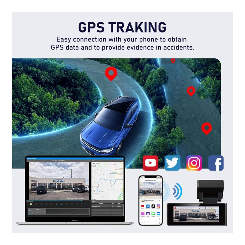 CAMARA DASHCAM 4K FUNCION GPS DELANTERA Y TRASERA WIFI - 2