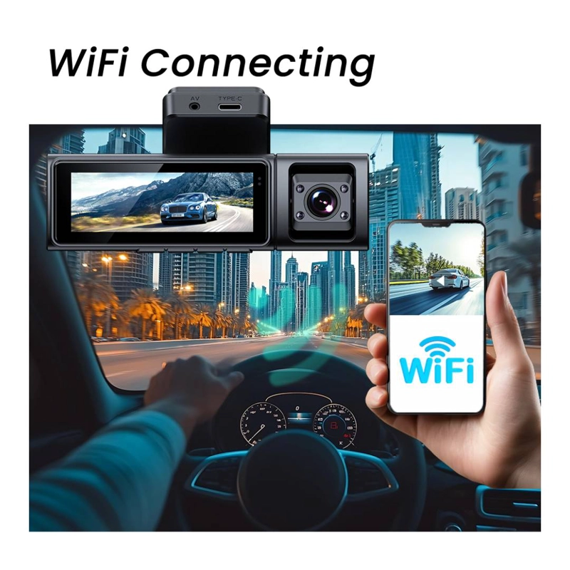 CAMARA DASHCAM 4K TRIPLE LENTE WIFI GPS VEHICULAR - 3