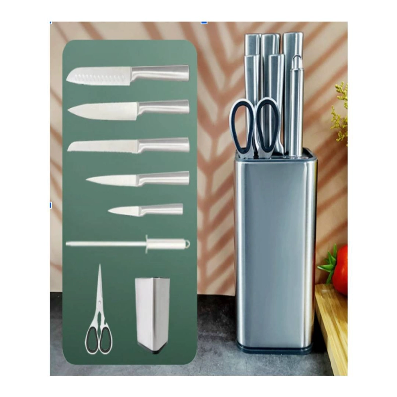 SET 8 CUCHILLOS COCINA VG10 ACERO CON SOPORTE - 5