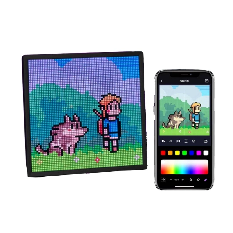 PANTALLA PIXEL ART LED RGB 64X64 PROGRAMABLE CON APP BT - 1