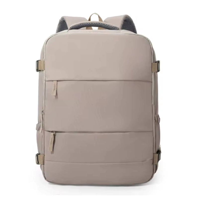 MOCHILA DE VIAJE GRAN CAPACIDAD LAPTOP Y ZAPATOS BEIGE - 1