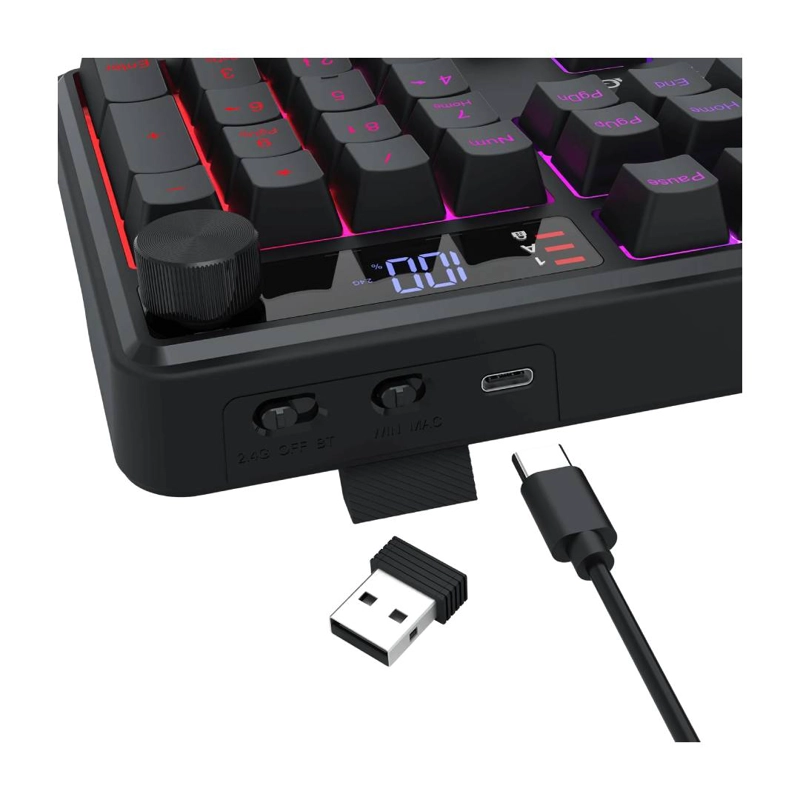 TECLADO INALAMBRICO REDRAGON VOLCANO K526-PRO MEMBRANA - 3