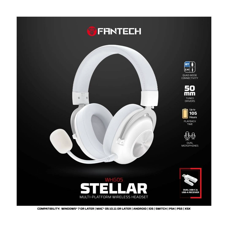 AUDIFONOS INALAMBRICOS FANTECH WHG05 STELLAR WHITE - 6