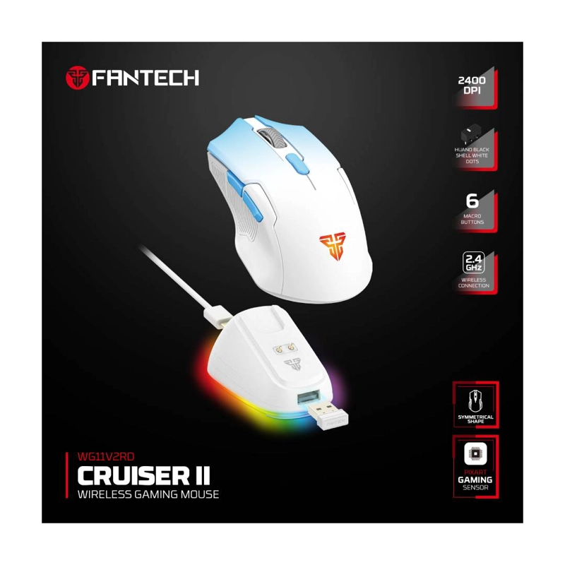 MOUSE INALAMBRICO FANTECH WG11V2RD CRUISER II BLUE - 6