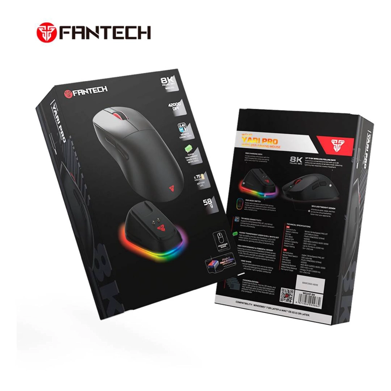 MOUSE INALAMBRICO FANTECH WG14P YARI PRO 42.000 DPI BLACK - 6