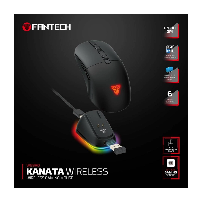 MOUSE INALAMBRICO FANTECH WG9RD KANATA 12.000 DPI BLACK - 6
