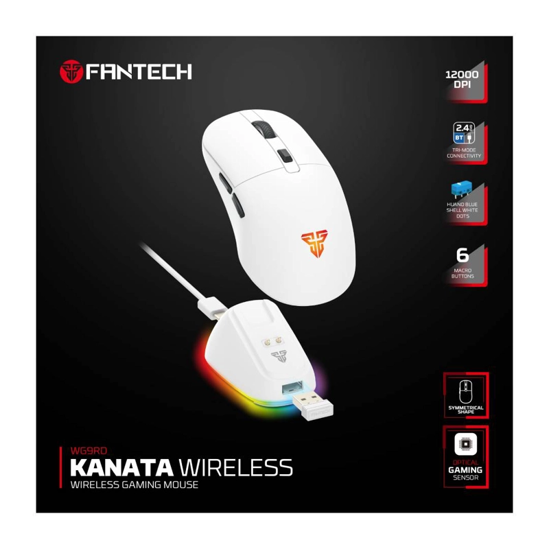 MOUSE INALAMBRICO FANTECH WG9RD KANATA 12.000 DPI WHITE - 6
