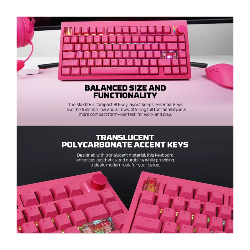 TECLADO INALAMBRICO FANTECH MK921 MAXFIT8 ROSIE PINK S WHITE - 6