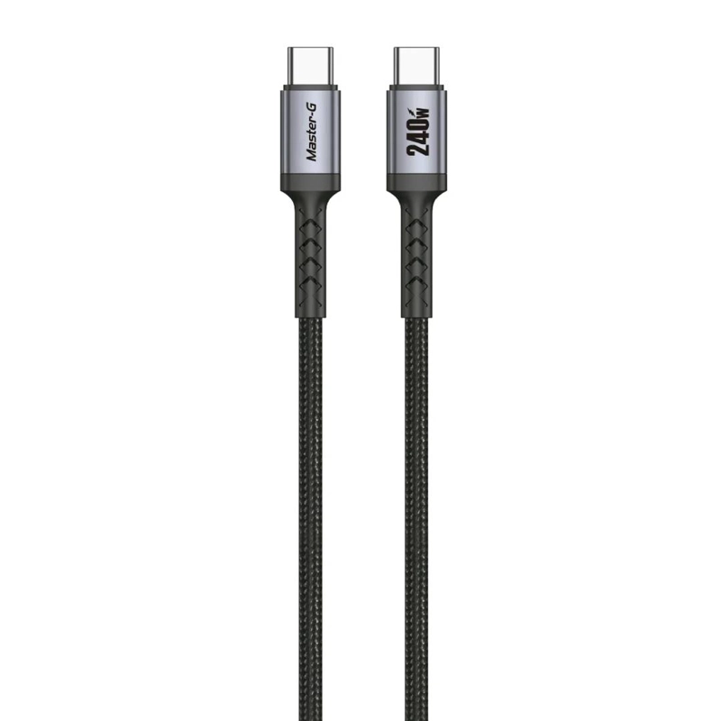 CABLE DE CARGA RAPIDA USB-C A C MASTER-G ANTINUDOS 240W 1M - 2