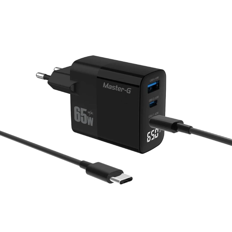 MASTER G CARGADOR PORTATIL MASTER-G CARGA RAPIDA 65W + CABLE USB-C