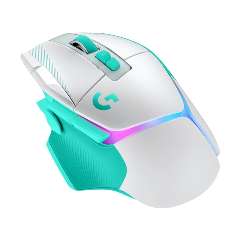 MOUSE GAMER LOGITECH G G502 X PLUS RGB WIRELESS BLANCO/MENTA - 3