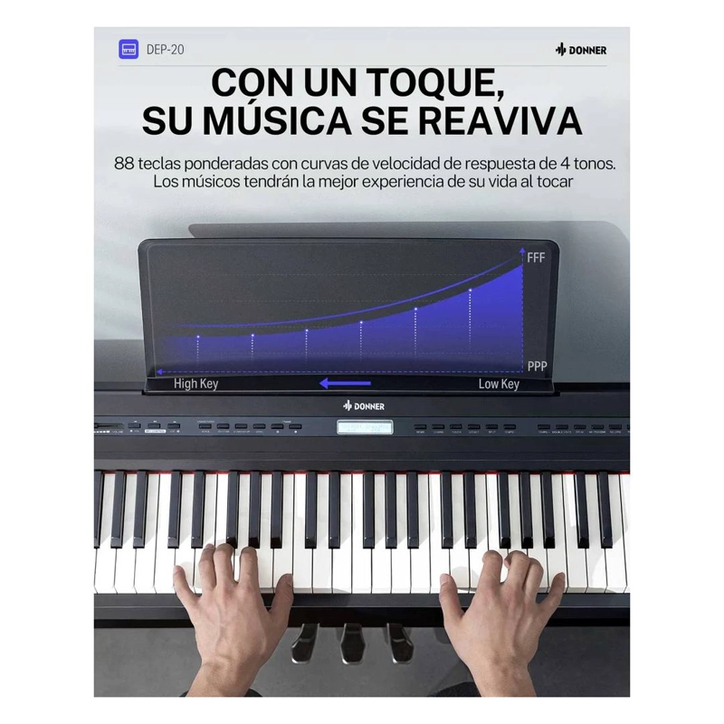 PIANO DIGITAL DONNER DEP-20 FULL SIZE 88 TECLAS C CONTRAPESO - 5