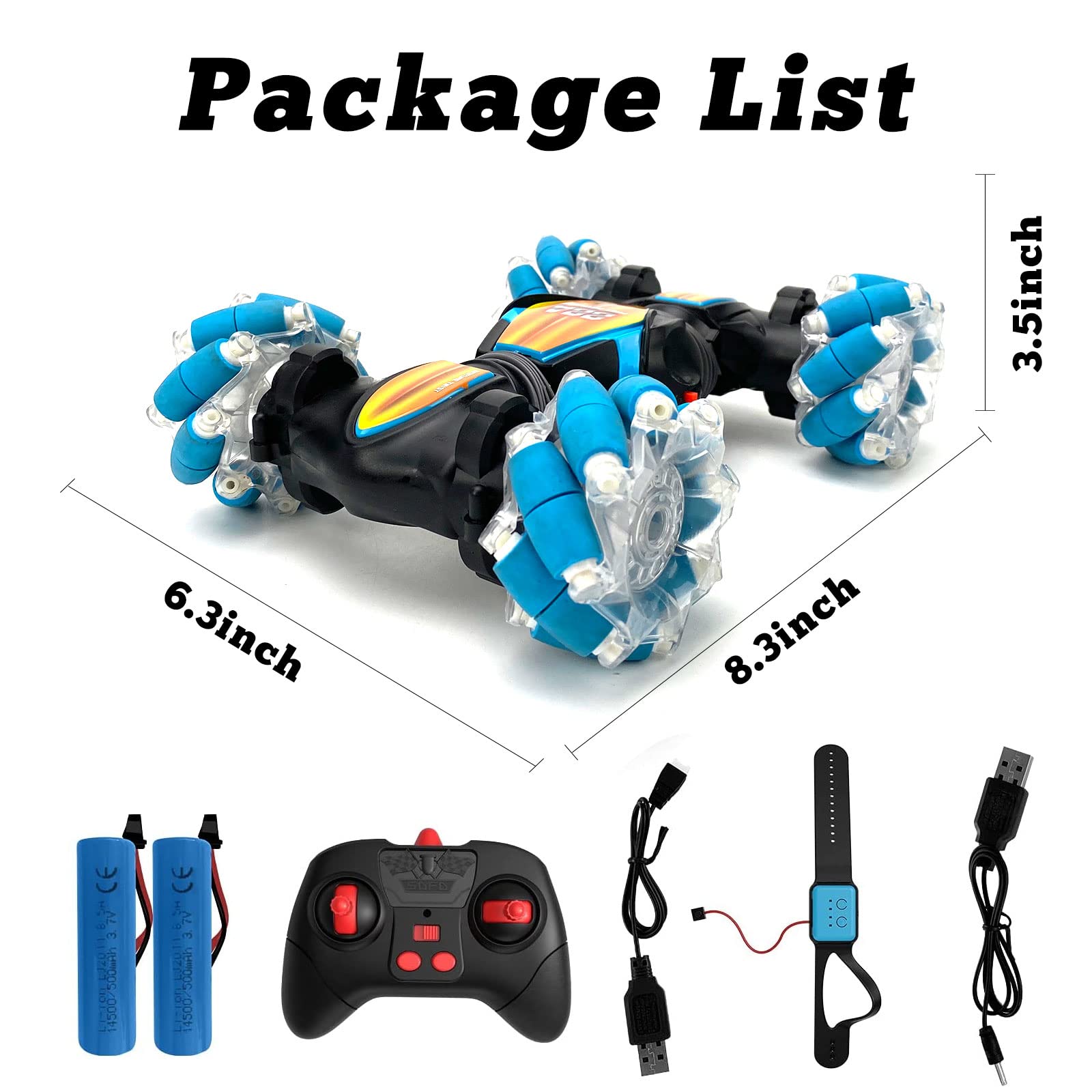 COCHE ACROBACIAS CONTROL REMOTO PULSERA MANO RONDON - 3