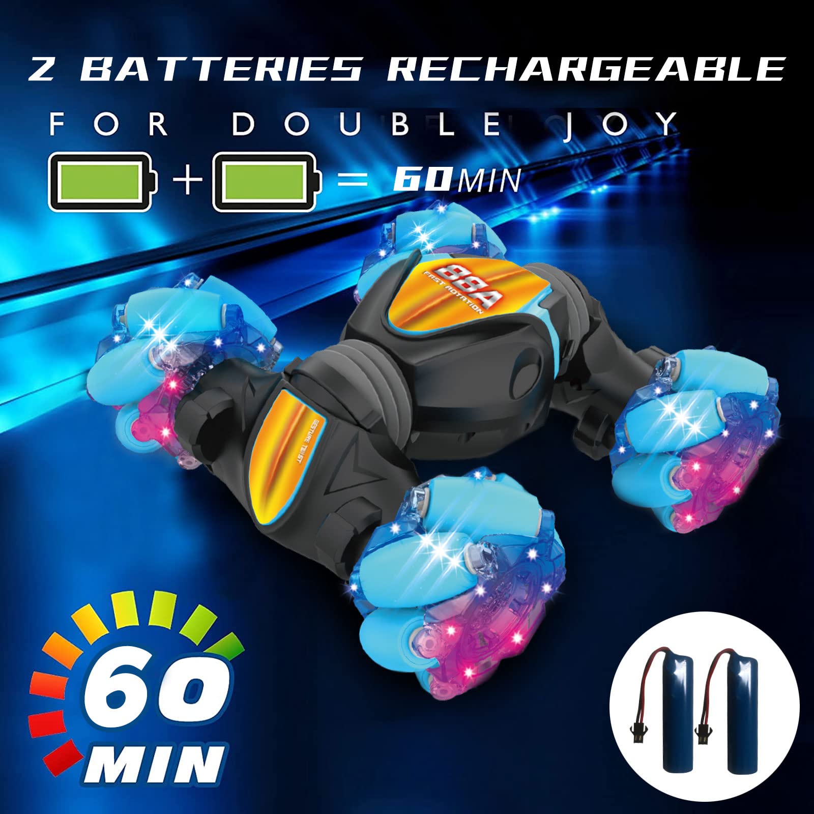 COCHE ACROBACIAS CONTROL REMOTO PULSERA MANO RONDON - 9