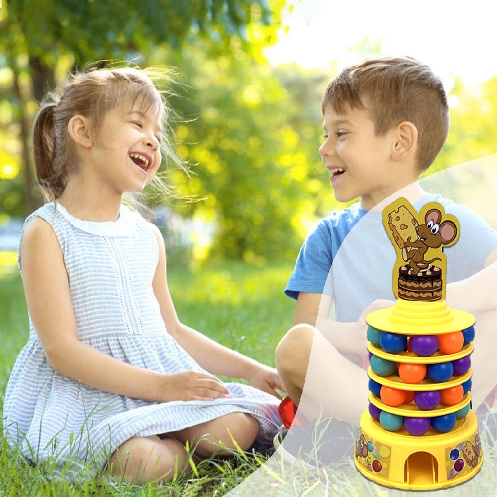 JUEGO MESA EQUILIBRIO NIÑOS RATON VASO QUESO RONDON - 1