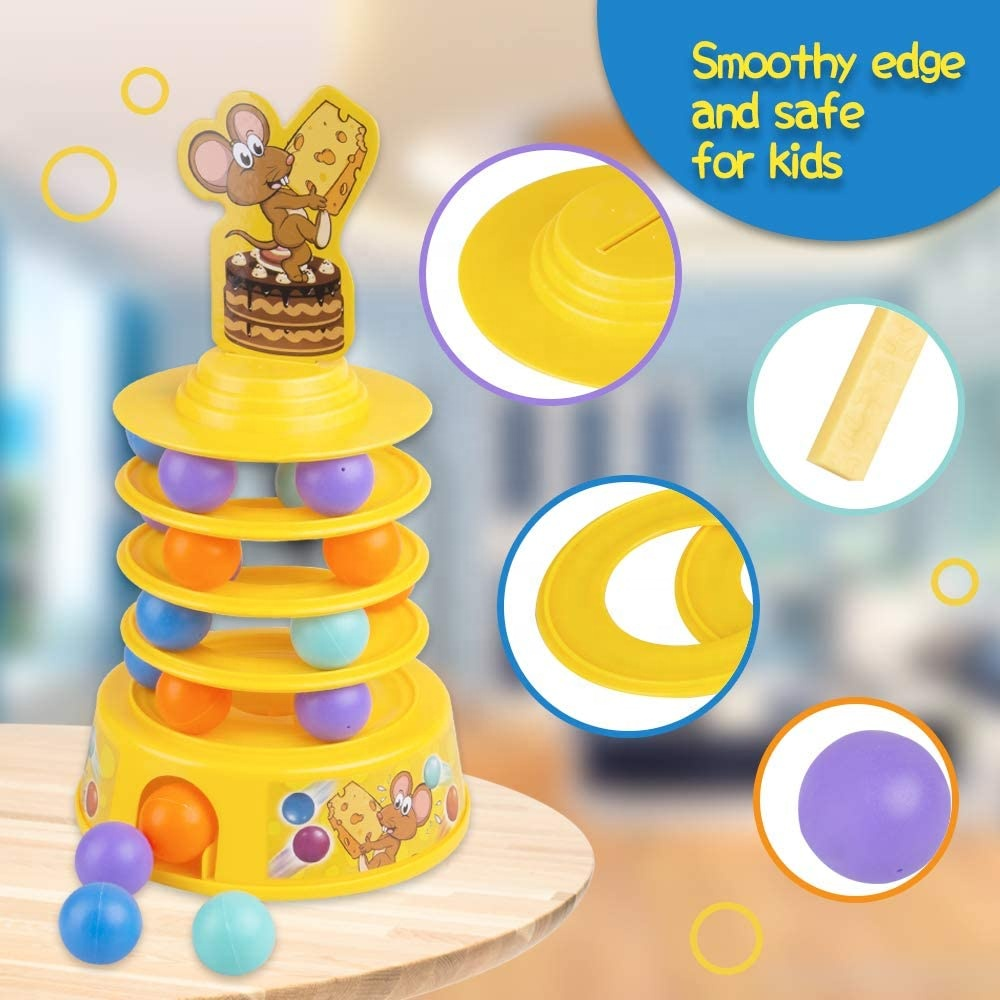 JUEGO MESA EQUILIBRIO NIÑOS RATON VASO QUESO RONDON - 2