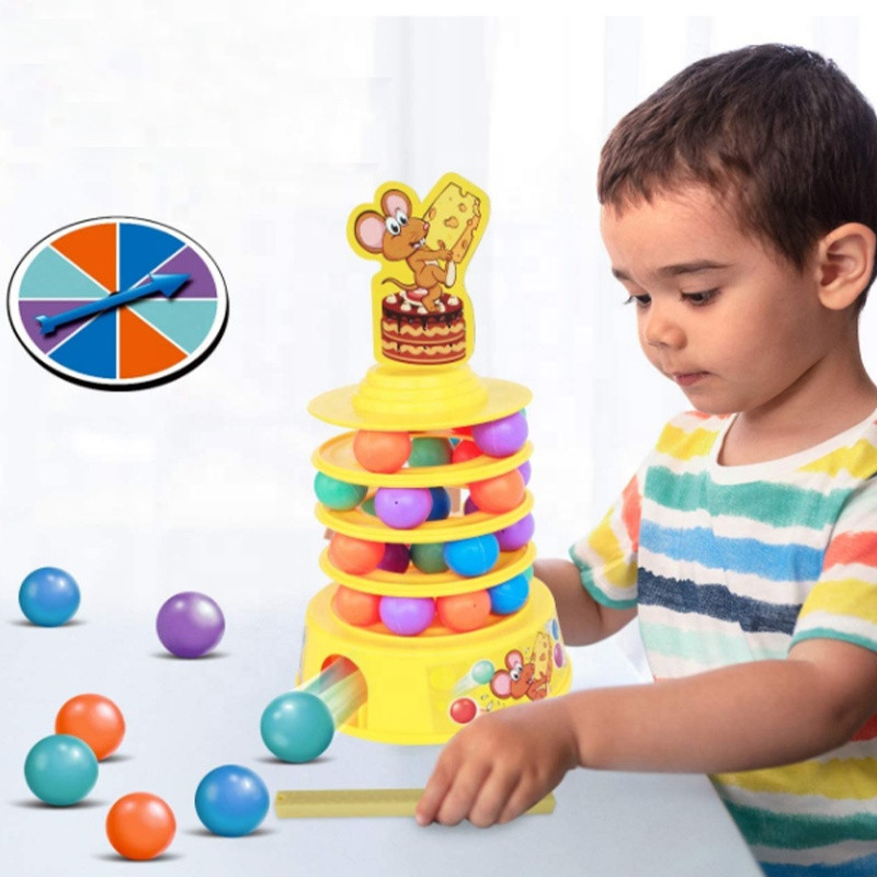 JUEGO MESA EQUILIBRIO NIÑOS RATON VASO QUESO RONDON - 4