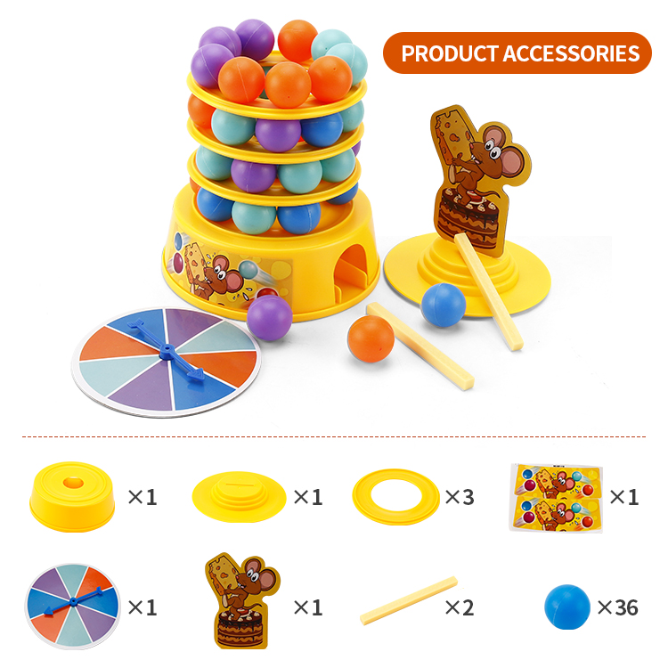 JUEGO MESA EQUILIBRIO NIÑOS RATON VASO QUESO RONDON - 7