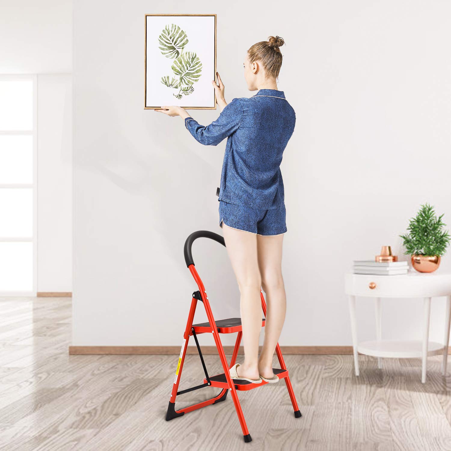 ESCALERA PLEGABLE 2 ESCALONES PEDAL ANTIDESLIZANTE RONDON - 7
