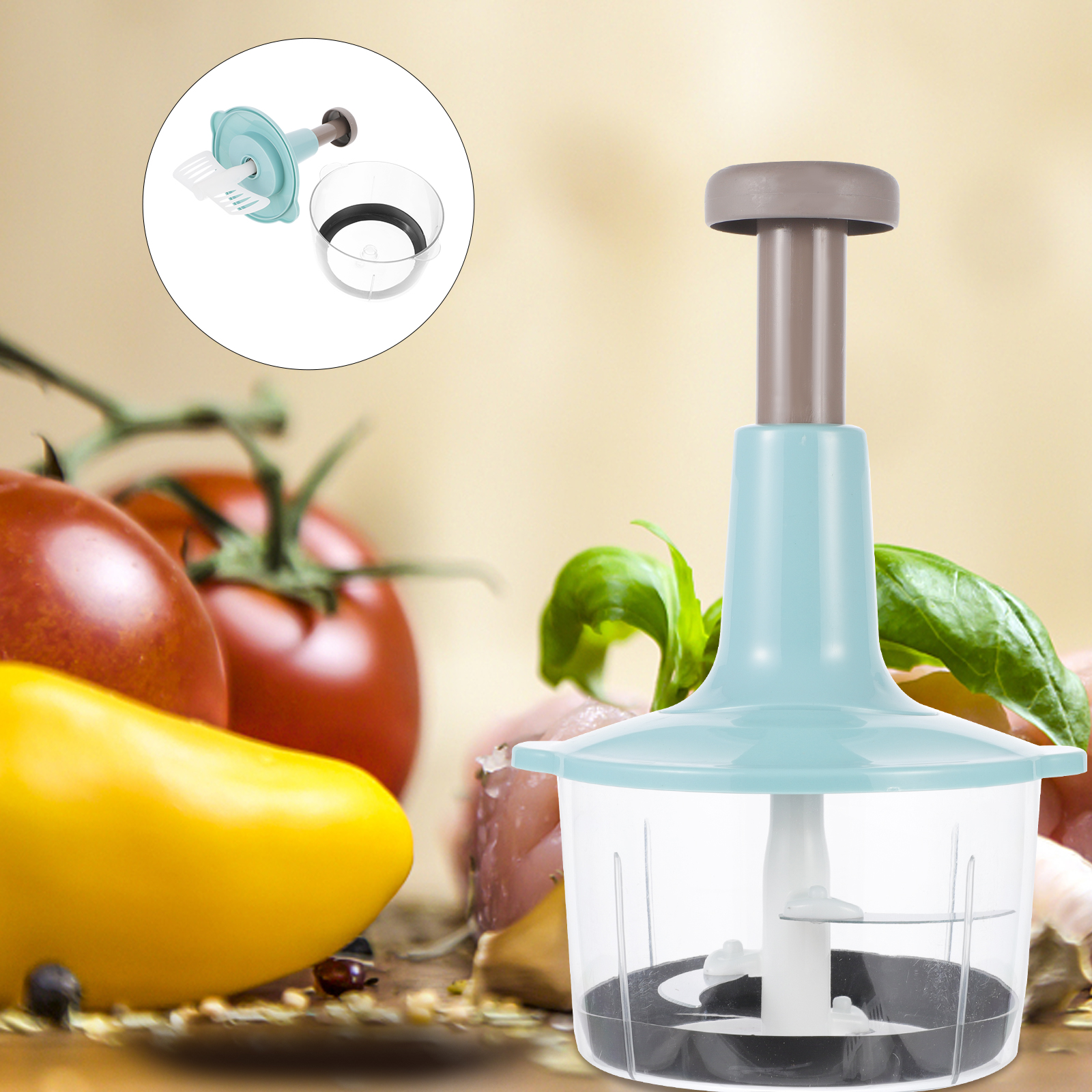 PICADORA MANUAL ALIMENTO VERDURAS MULTIFUNCIONAL RONDON - 5