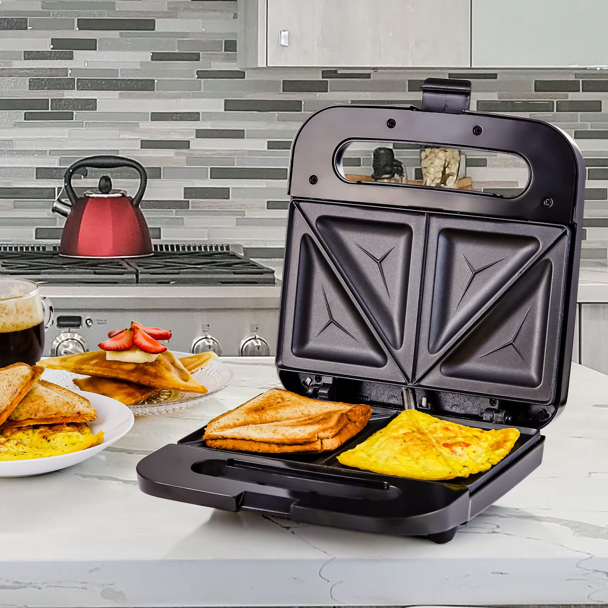 MAQUINA SANDWICHES TRIANGULARES TOSTADORA PAN RONDON - 4