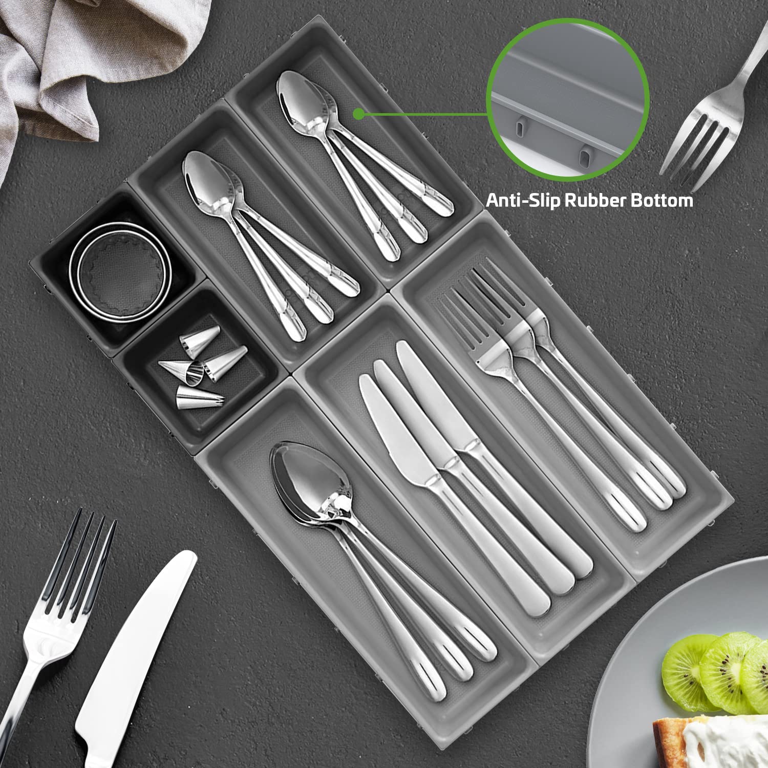 ORGANIZADOR UTENSILIOS BANDEJA COCINA CUBIERTOS RONDON - 2