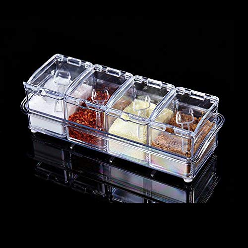 CAJAS CONDIMENTOS ACRILICOS 4 PIEZAS TRANSPARENTES RONDON - 8