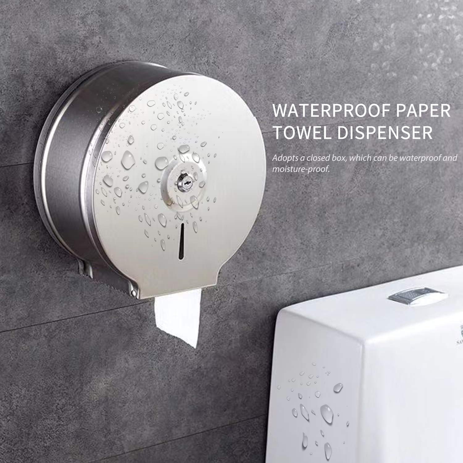 SOPORTE PAPEL HIGIENICO DISPENSADOR TOALLAS PARED RONDON - 2